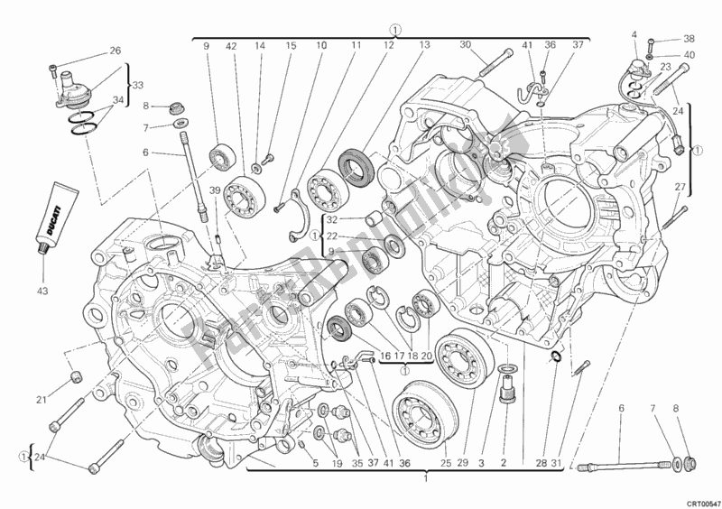Toutes les pièces pour le Carter du Ducati Hypermotard 1100 EVO SP 2010
